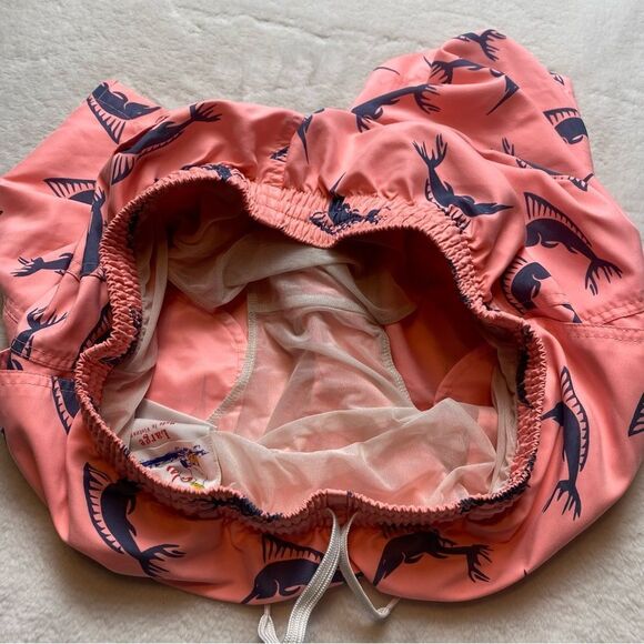 Chubbies Swim Trunks Peach Colored Blue Sword Fish Size Large - Picture 5 of 15